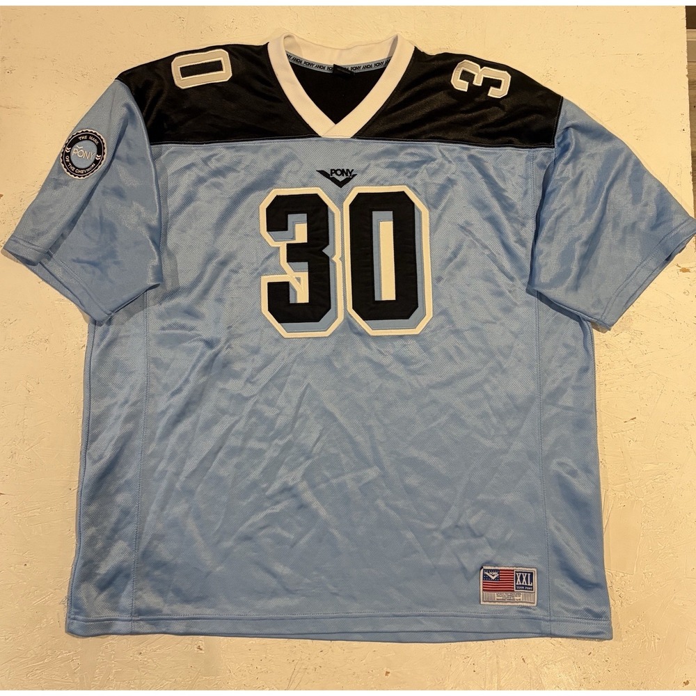 Vintage Pony Sports Apparel Stitched Team PONY #30 Light Blue Jersey Mens 2XL‎